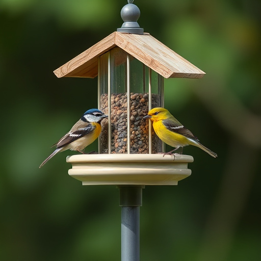 Small bird feeding platform with seed tray