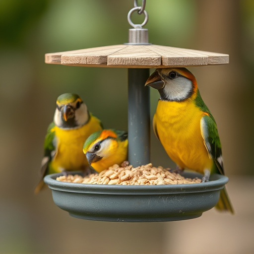 Small bird-friendly garden feeding station