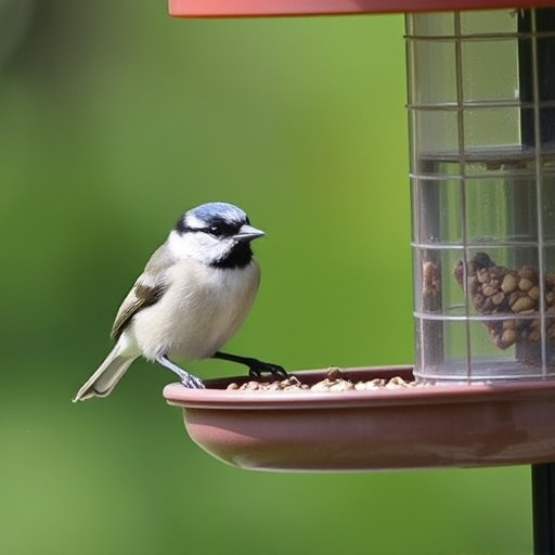 Small bird-friendly garden feeding station