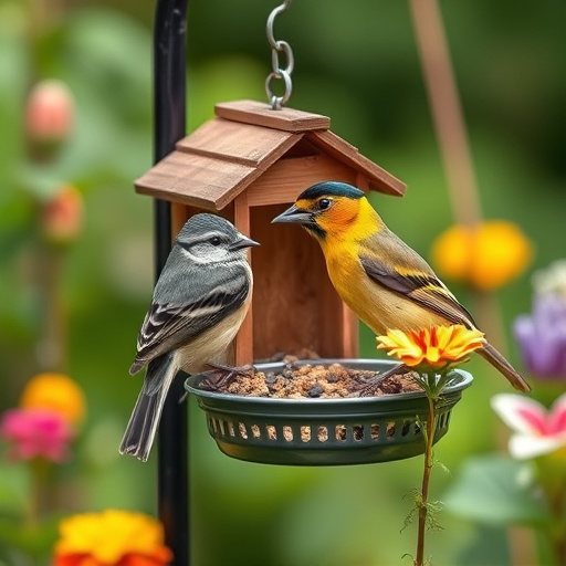 Small bird seed feeder with pigeon guard