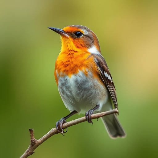Small birds eating juicy summer fruits