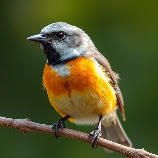Small birds eating juicy summer fruits