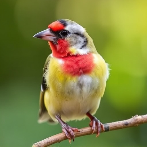 Small birds eating seed from tray