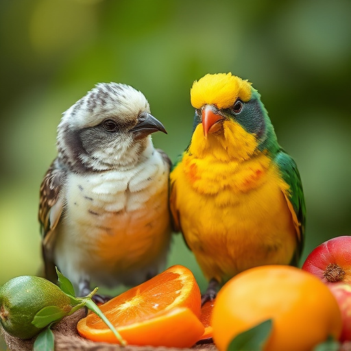 Small birds feeding from specialized feeder