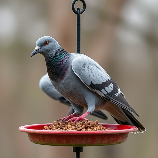 Small birds feeding from specialized feeder