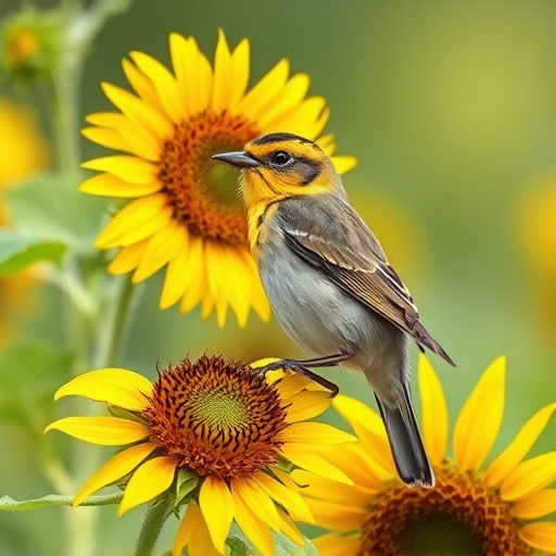 Small birds feeding on sunflower hearts
