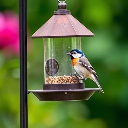 Small birds feeding on sunflower hearts