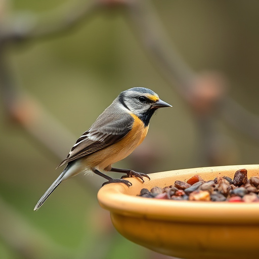 Small birds feeding on sunflower hearts
