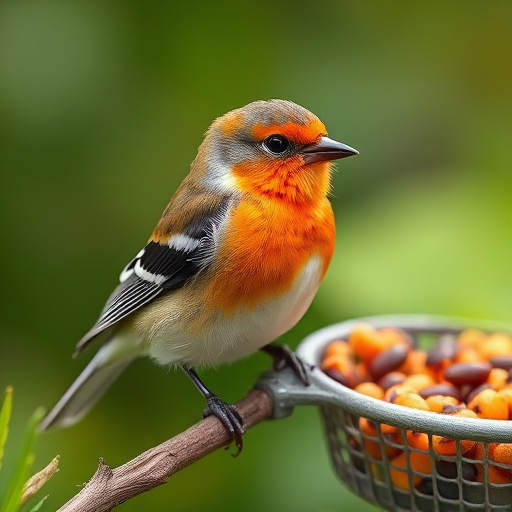 Small birds feeding on sunflower hearts