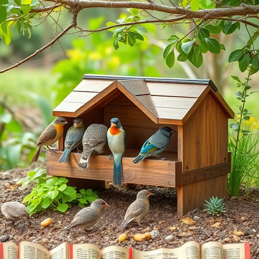 Small birds feeding on sunflower hearts