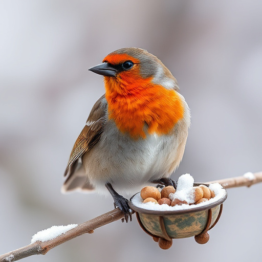 Small birds pecking at niger seeds