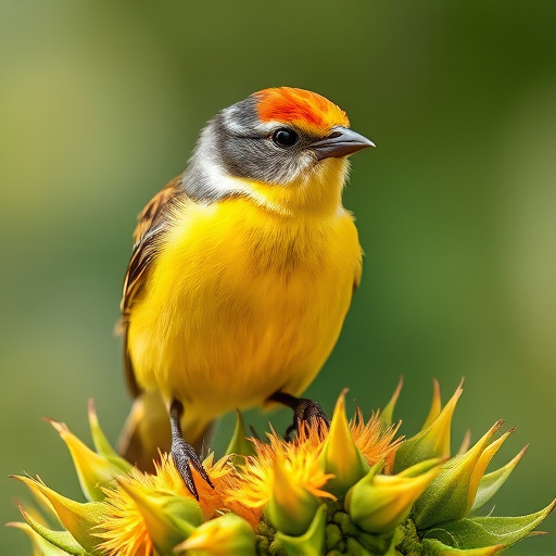Small garden birds eating sunflower hearts