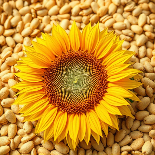 Small garden birds eating sunflower hearts