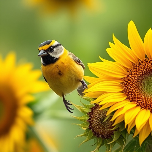 Sparrow enjoying sunflower hearts in garden