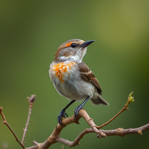 Sparrows eating seeds on ground