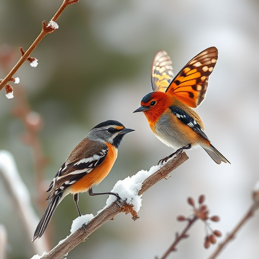 Sparrows feeding on millet seeds