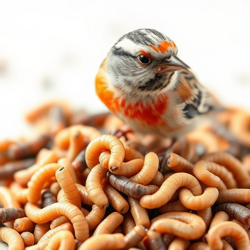 Square suet pellets with dried mealworms