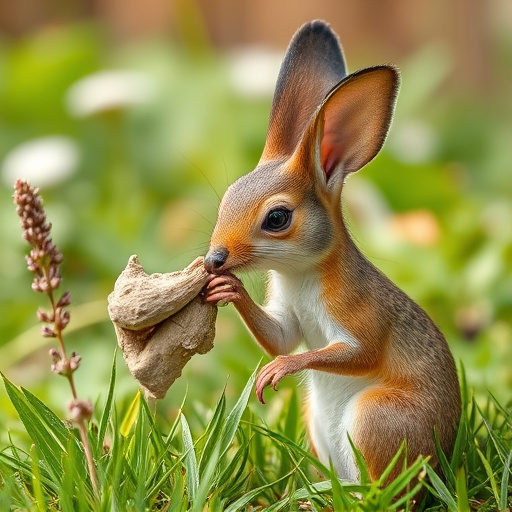 Squirrel nibbling on garden bird feeder blocked
