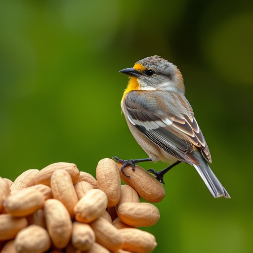 Squirrel-proof peanut feeder hanging in garden