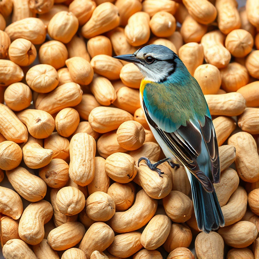 Squirrel-proof peanut feeder hanging in garden