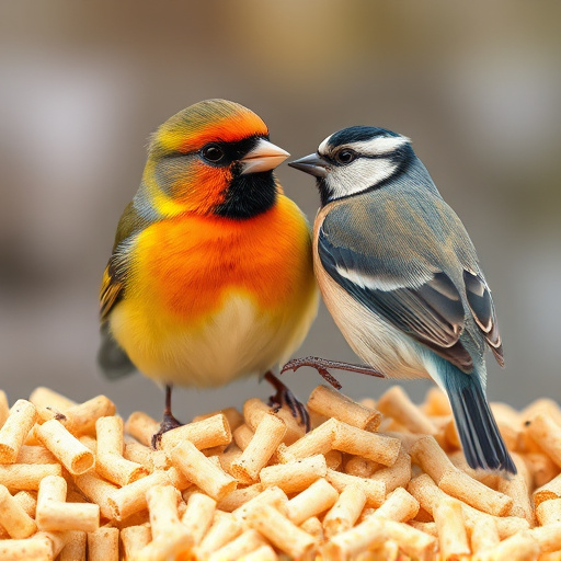 Stacks of suet pellets bags UK