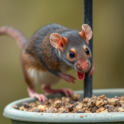 Sturdy feeder mounted on pole guard