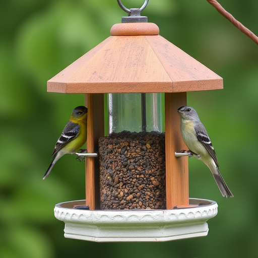 Sturdy feeder mounted on pole guard