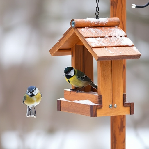 Sturdy weatherproof bird feeder in rain