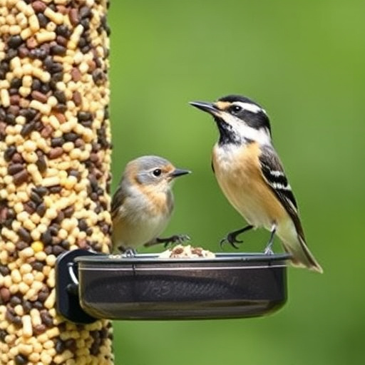 Suet balls dangling from tree branch