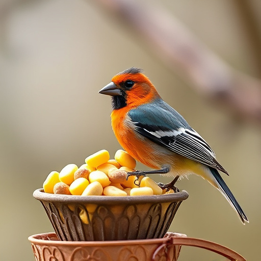 Suet balls hanging near hedgerow plants