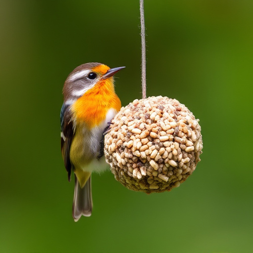 Suet balls stacked inside wire feeder cage