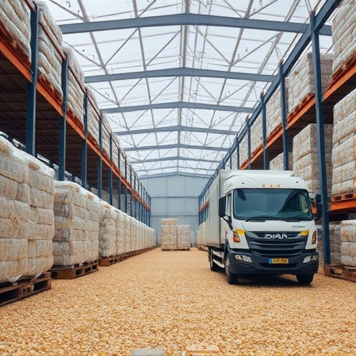 Suet pellets in large storage bags