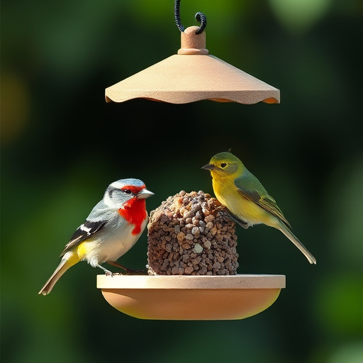 Summer flowers with birds nearby