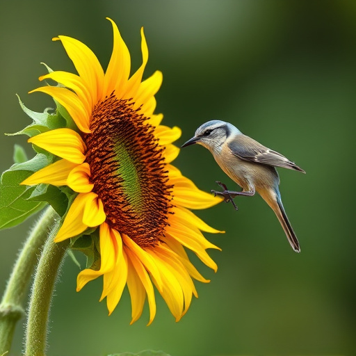 Sunflower hearts in clear plastic bird feeder