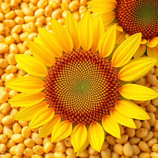 Sunflower hearts in clear plastic bird feeder