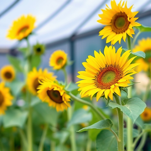 Sunflower hearts in clear plastic bird feeder