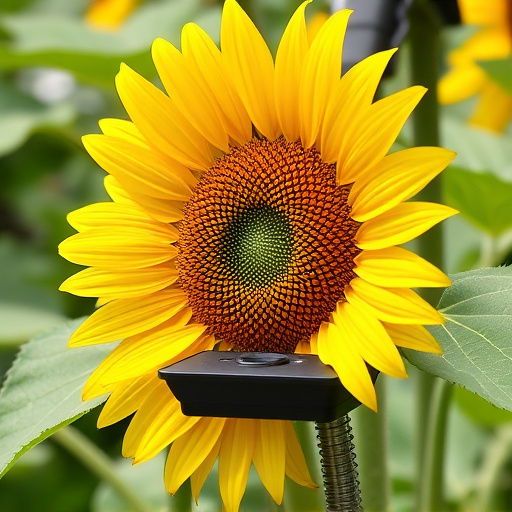 Sunflower hearts in clear plastic bird feeder