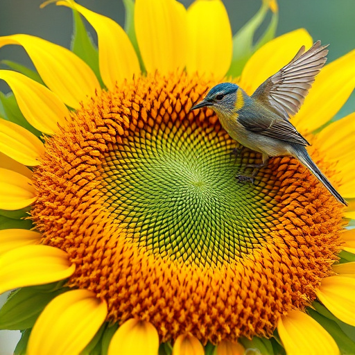 Sunflower hearts poured into bird table tray