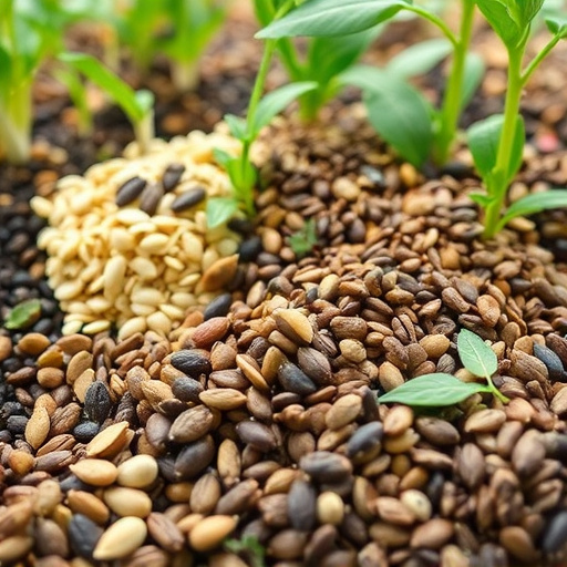 Sunflower seeds spilling from container