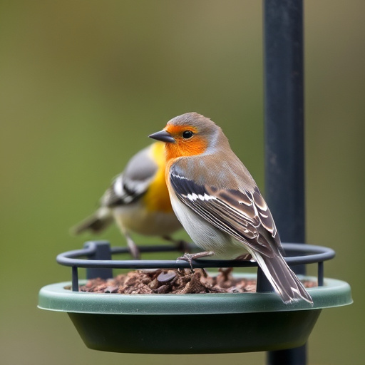 Tray-style feeder catching falling bird seed