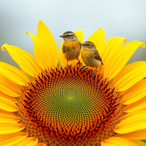 Variety of small birds sharing feeder