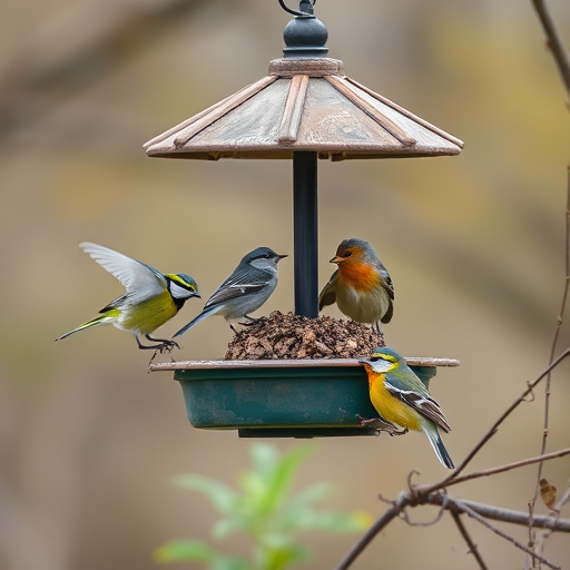 Weatherproof bird feeding station outdoors