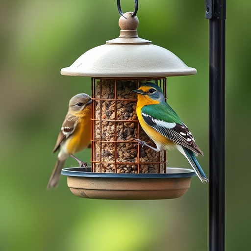 Weatherproof bird feeding station outdoors
