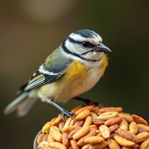 Wheat-free wild bird food in feeder