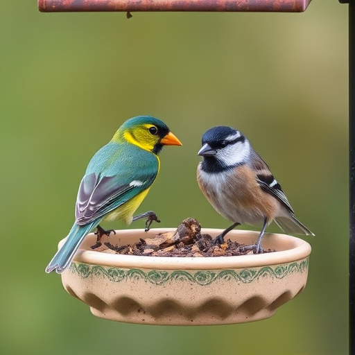 Whole peanuts in mesh bird feeder