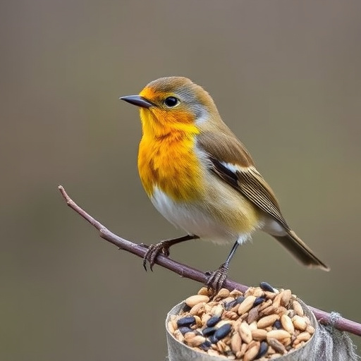 Wild bird seed mix on tray