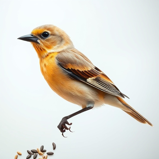 Wild bird seed pouring from bag