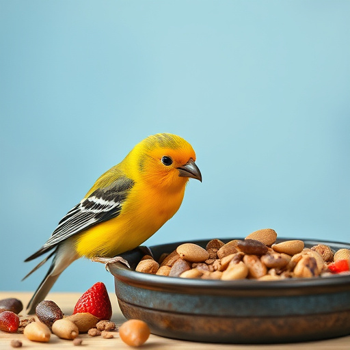 Wild bird seed pouring from bag