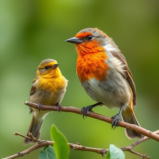 Wild birds eating from ground feeder