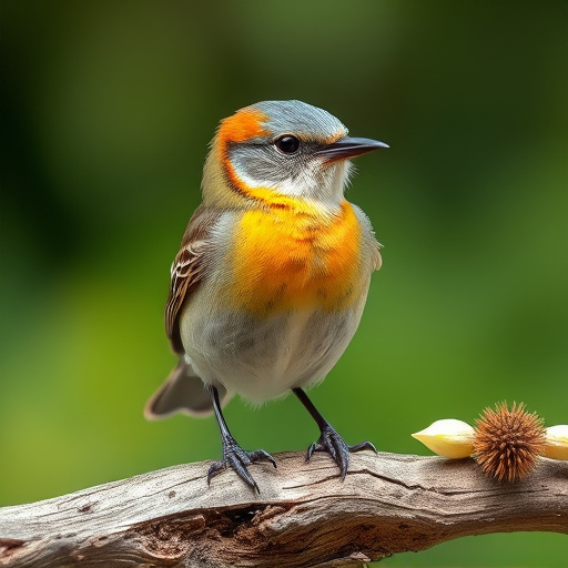 Wild birds enjoying mealworms outdoors